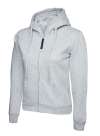 UC505 Ladies Classic Full Zip Hooded Sweatshirt Heather Grey colour image