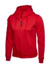 UC505 Ladies Classic Full Zip Hooded Sweatshirt Red colour image