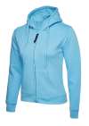UC505 Ladies Classic Full Zip Hooded Sweatshirt Sky Blue colour image