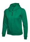 UC505 Ladies Classic Full Zip Hooded Sweatshirt Kelly Green colour image