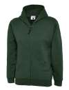 UC506 Children's Classic Full Zip Hooded Sweatshirt Bottle Green colour image