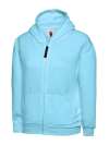 UC506 Children's Classic Full Zip Hooded Sweatshirt Sky Blue colour image