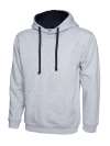 UC507 Contrast Hooded Sweatshirt Heather Grey / Navy colour image