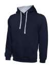 UC507 Contrast Hooded Sweatshirt Navy / Heather Grey colour image