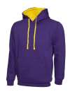 UC507 Contrast Hooded Sweatshirt Purple / Yellow colour image
