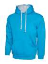 UC507 Contrast Hooded Sweatshirt Sapphire / Heather Grey colour image