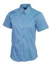 UC704 Ladies Pinpoint Oxford Half Sleeve Shirt Mid Blue colour image