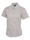 UC704 Ladies Pinpoint Oxford Half Sleeve Shirt Silver Grey colour image