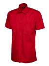 UC710 Mens Poplin Half Sleeve Shirt Red colour image
