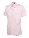 UC710 Mens Poplin Half Sleeve Shirt Pink colour image