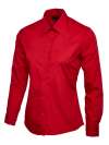 UC711 Ladies Poplin Full Sleeve Shirt Red colour image