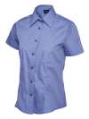 UC712 Ladies Poplin Half Sleeve Shirt Mid Blue colour image