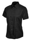 UC712 Ladies Poplin Half Sleeve Shirt Black colour image