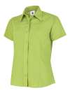 UC712 Ladies Poplin Half Sleeve Shirt Lime colour image