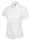 UC712 Ladies Poplin Half Sleeve Shirt White colour image