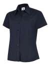 UC712 Ladies Poplin Half Sleeve Shirt Navy colour image