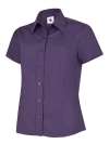 UC712 Ladies Poplin Half Sleeve Shirt Purple colour image