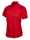 UC712 Ladies Poplin Half Sleeve Shirt Red colour image