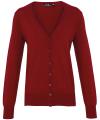 PR697 Ladies Button Knitted Cardigan Burgundy colour image