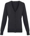 PR697 Ladies Button Knitted Cardigan Charcoal colour image