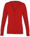 PR697 Ladies Button Knitted Cardigan Red colour image