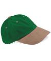 B57 Low Profile Heavy Brushed Cotton Cap Forest Green / Taupe colour image