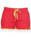 ST69/SK69 SK069 Ladies Retro Fit Shorts Red / Yellow colour image