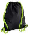 BG110 NEW Icon Drawstring Backpack Black / Lime colour image