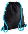 BG110 NEW Icon Drawstring Backpack Black / Surf Blue colour image