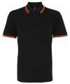 AQ011 Mens Classic Fit Tipped Polo Black / orange colour image