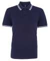 AQ011 Mens Classic Fit Tipped Polo Navy / White colour image
