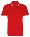 AQ011 Mens Classic Fit Tipped Polo Red / White colour image