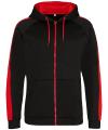 JH066 JH066 Polyester Zoodie Black / Fire Red colour image