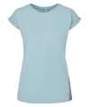 BY021 Women's extended shoulder tee Ocean Blue colour image