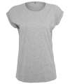 BY021 Women's extended shoulder tee Heather Grey colour image