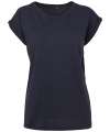 BY021 Women's extended shoulder tee Navy colour image