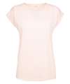 BY021 Women's extended shoulder tee Pink colour image