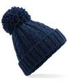 B480 Cable Knit Melange Beanie Navy colour image