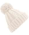B480 Cable Knit Melange Beanie Oatmeal colour image