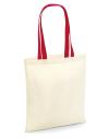 W101C Bag for life contrast handles Tote Natural / Classic Red colour image