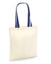 W101C Bag for life contrast handles Tote Natural / French Navy colour image