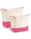 W544 Dipped Base Canvas Accessory Bag Natural / True Pink colour image