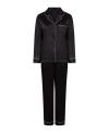 TC055 Ladies Satin Long Pyjamas Black colour image