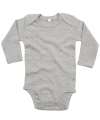 BZ30 Long Sleeved Baby Grow Heather Grey colour image