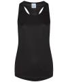 JC027 Just Cool By AWDIS Girlie Cool Workout Vest Black/Black colour image