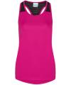 JC027 Just Cool By AWDIS Girlie Cool Workout Vest Hot Pink/Black colour image