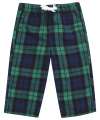 LW083 Tartan Lounge Trousers Green / Navy Check colour image