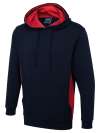 UC517 Two Tone Hooded Sweatshirt Navy / Red colour image
