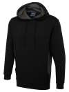 UC517 Two Tone Hooded Sweatshirt Black / Charcoal colour image