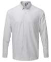 PR252 Mens Maxton Check Long Sleeve Shirt Silver / White colour image